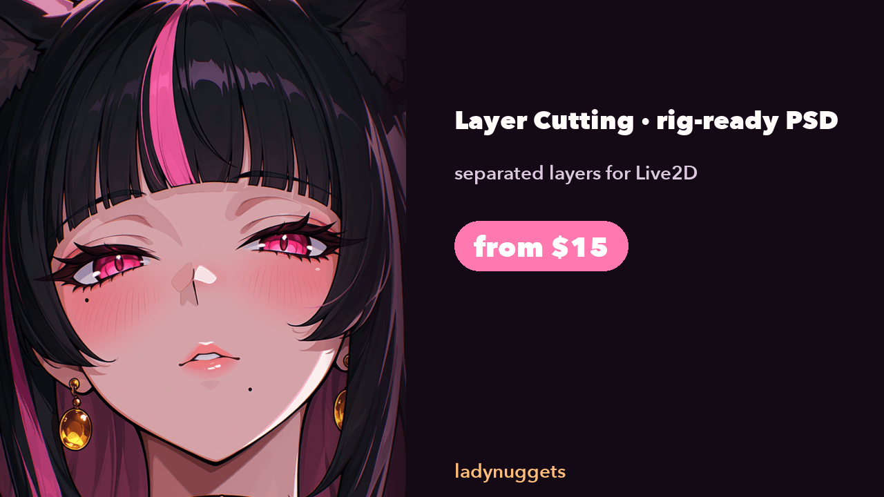 Layer-separated PSD for Live2D rigging